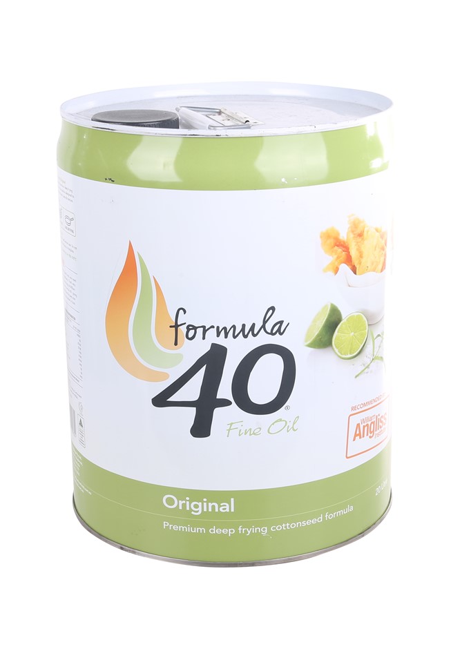 FORMULA 40 Fine Premium Deepfrying Oil, Cottonseed Formular 20L. N.B