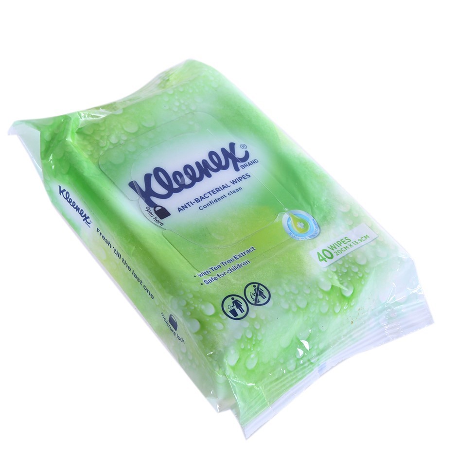 5 x Packs of 40 KLEENEX Anti Bacterial Wet Wipes, Buyers Note