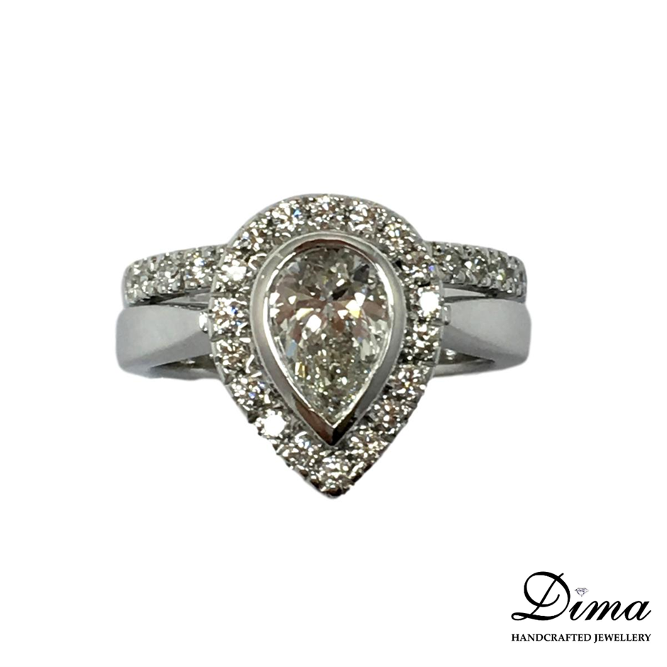 18K White Gold-Filled Cuban Style Link Ring - Size 8