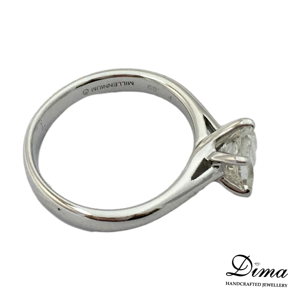 18K White Gold-Filled Cuban Style Link Ring w/ Simulated Diamonds - Size 9