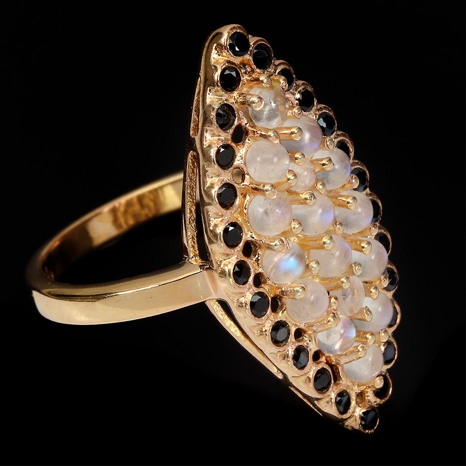 9K YELLOW GOLD 0.50ct F VS LAB DIAMOND BAG CHAN HOR RING