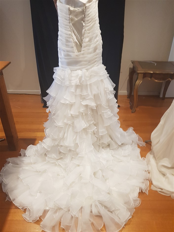 18k White Gold Filled, White Face Iced Out Diamond Quartz Wrist Watch