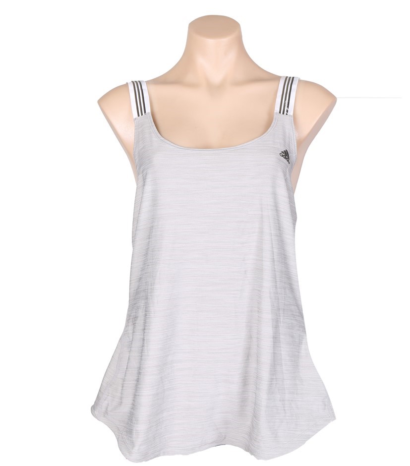 ADIDAS Women's Cross-Back Tank, Size XL, Polyester/ Elastane, Grey.  Buyers
