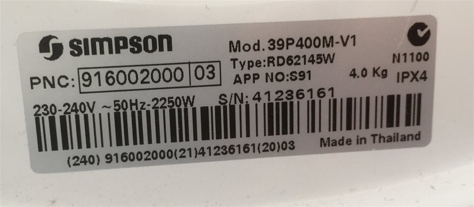 Thomson Estate W & J Cabernet Sauvignon 2023 (12x 750mL) Clare Valley