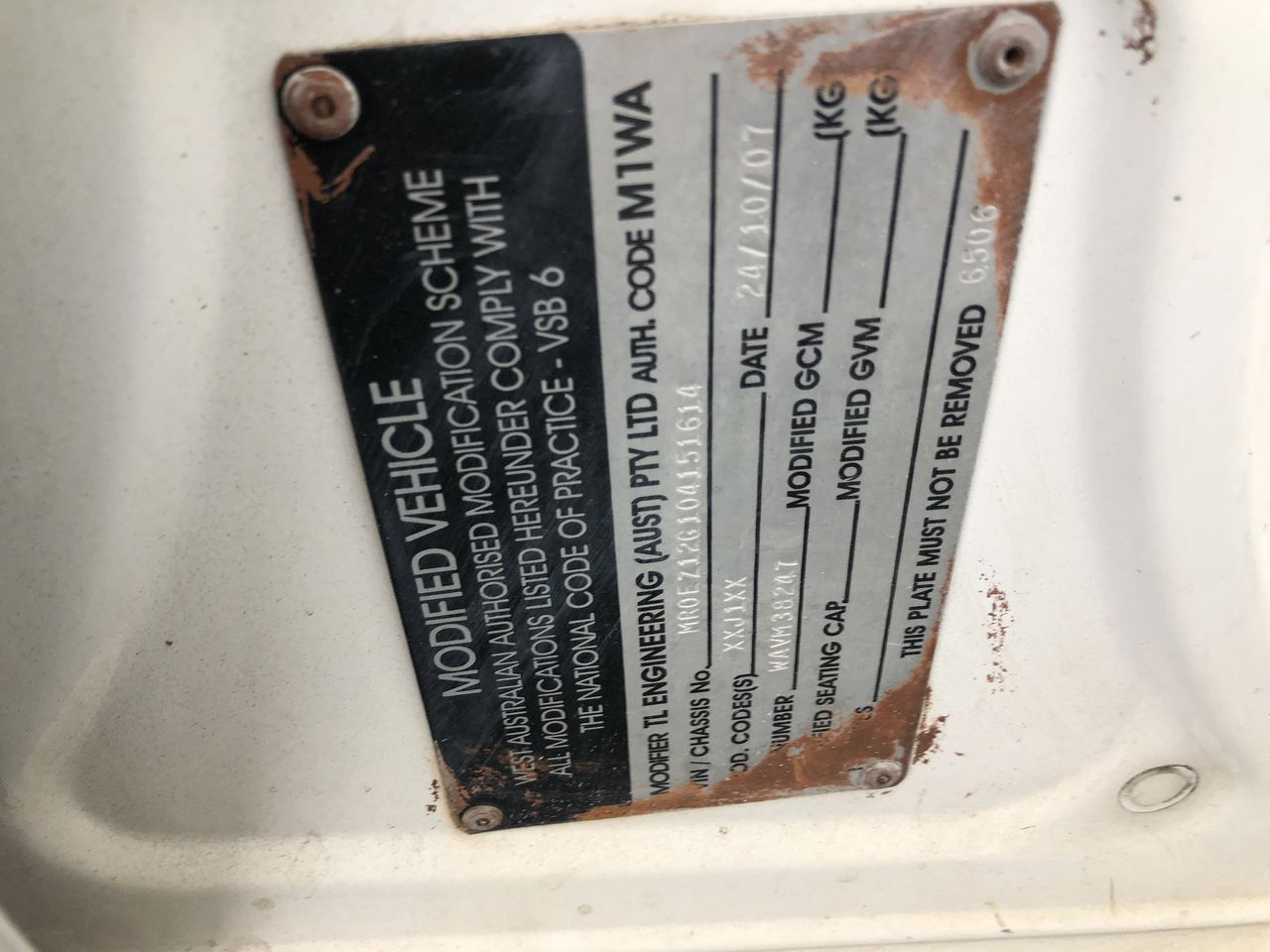 2007 Tray Mark 
