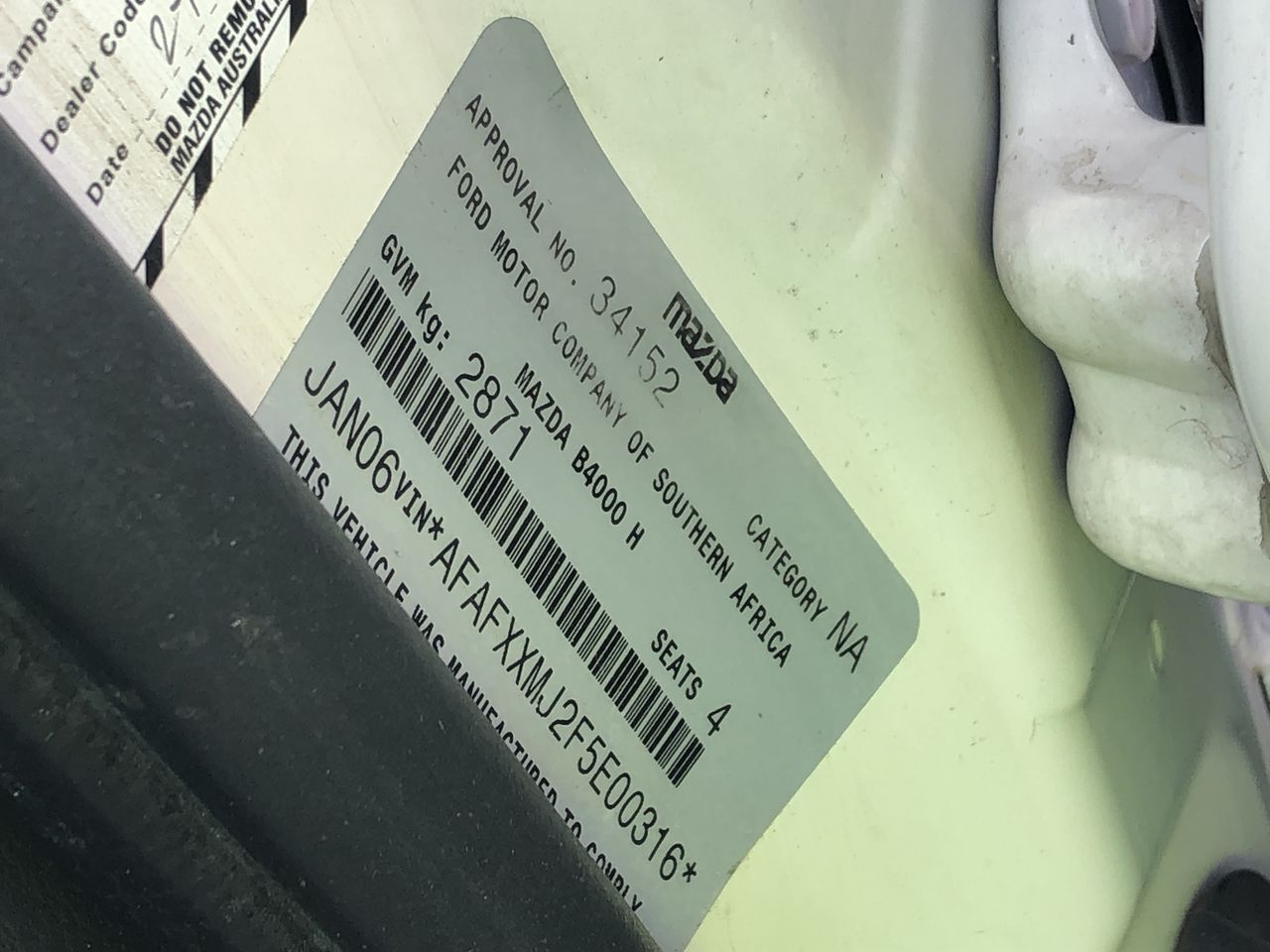 2016 Ford Ranger XL 4X4 PX II Turbo Diesel Automatic Cab Chassis