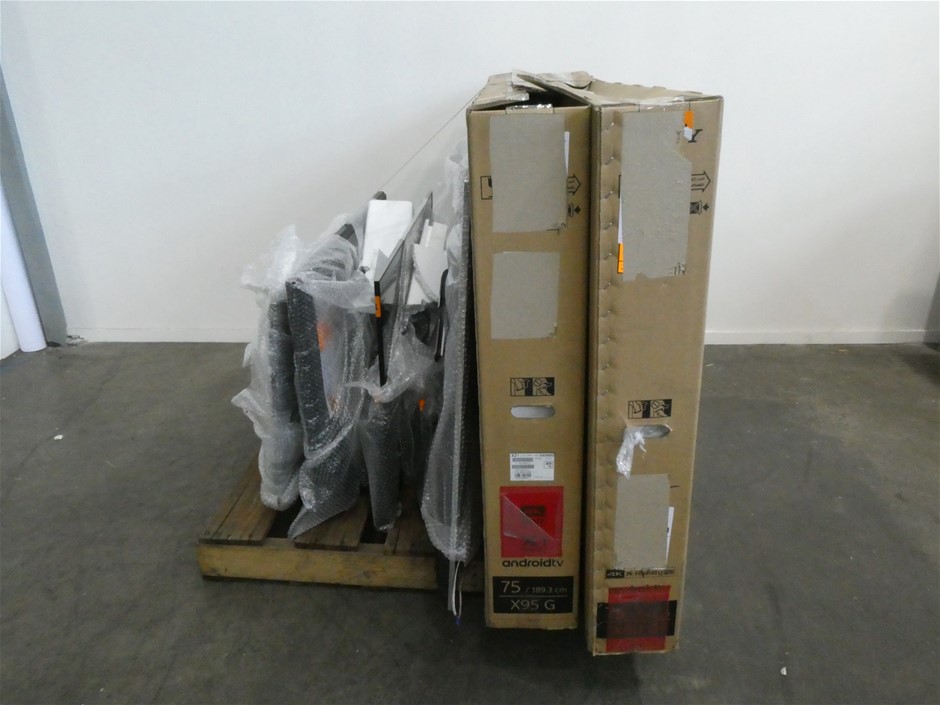 Pallet comprising of standing Grinders and steel stands.