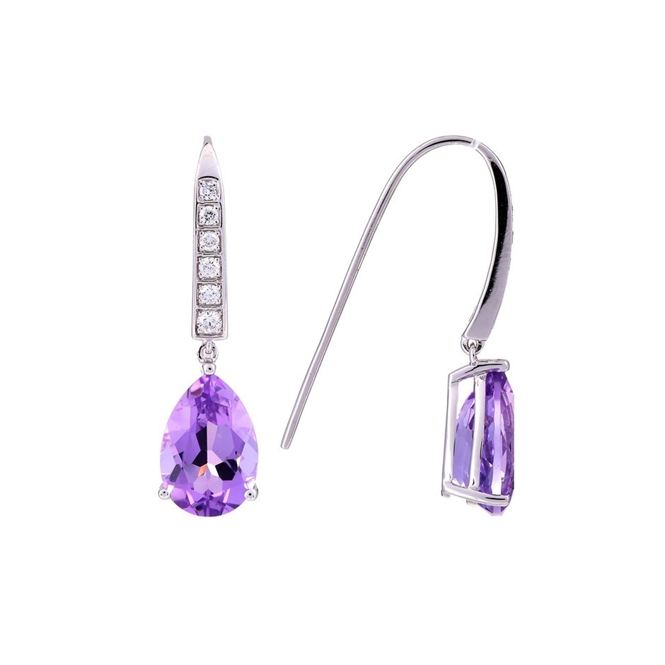 BIJ'OR - Genuine Purple Freshwater Pearl Designer Cluster Dangle Drop