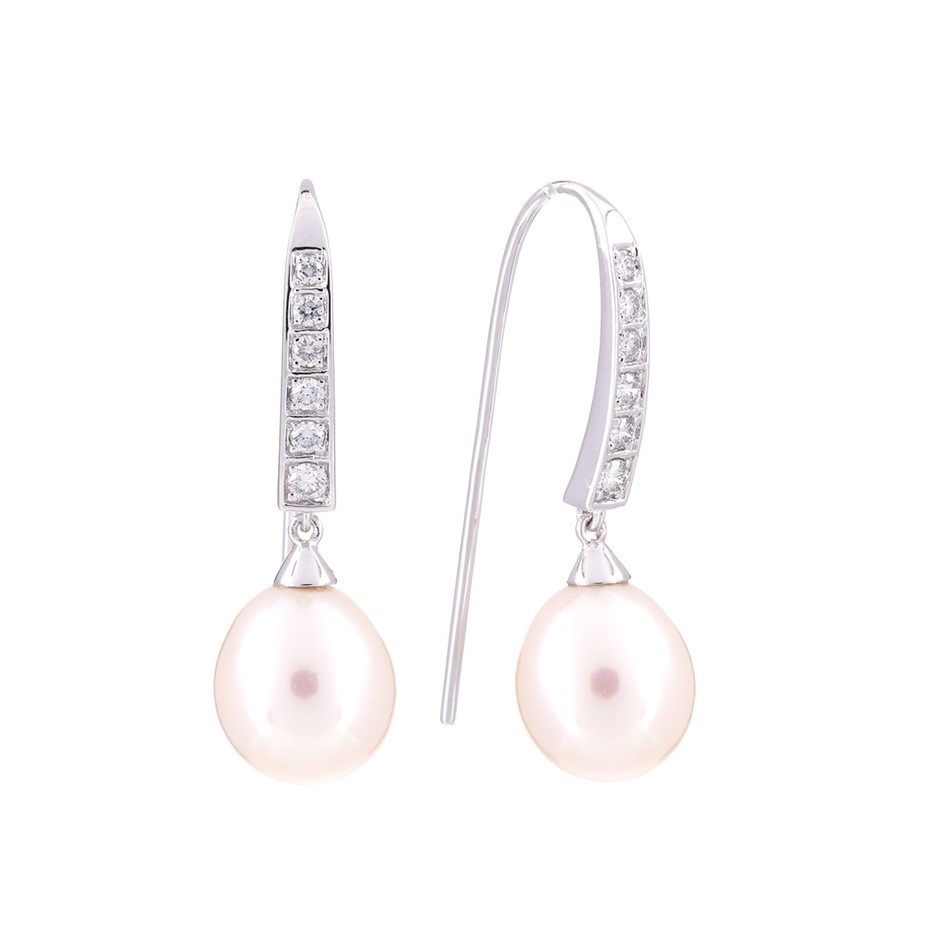 BIJ'OR - Stunning Genuine Black Freshwater Pearl Dangle Earrings, RRP $59