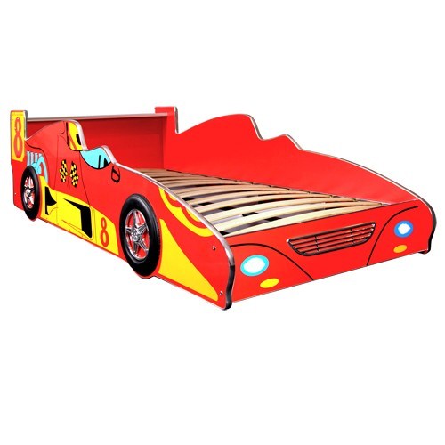 Kids F1 Racing Car Single Size Bed Red