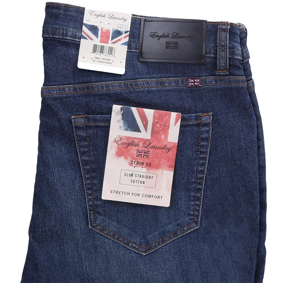 ENGLISH LAUNDRY Men`s Slim Straight Sutton Denim Jeans, Size 40 x 32
