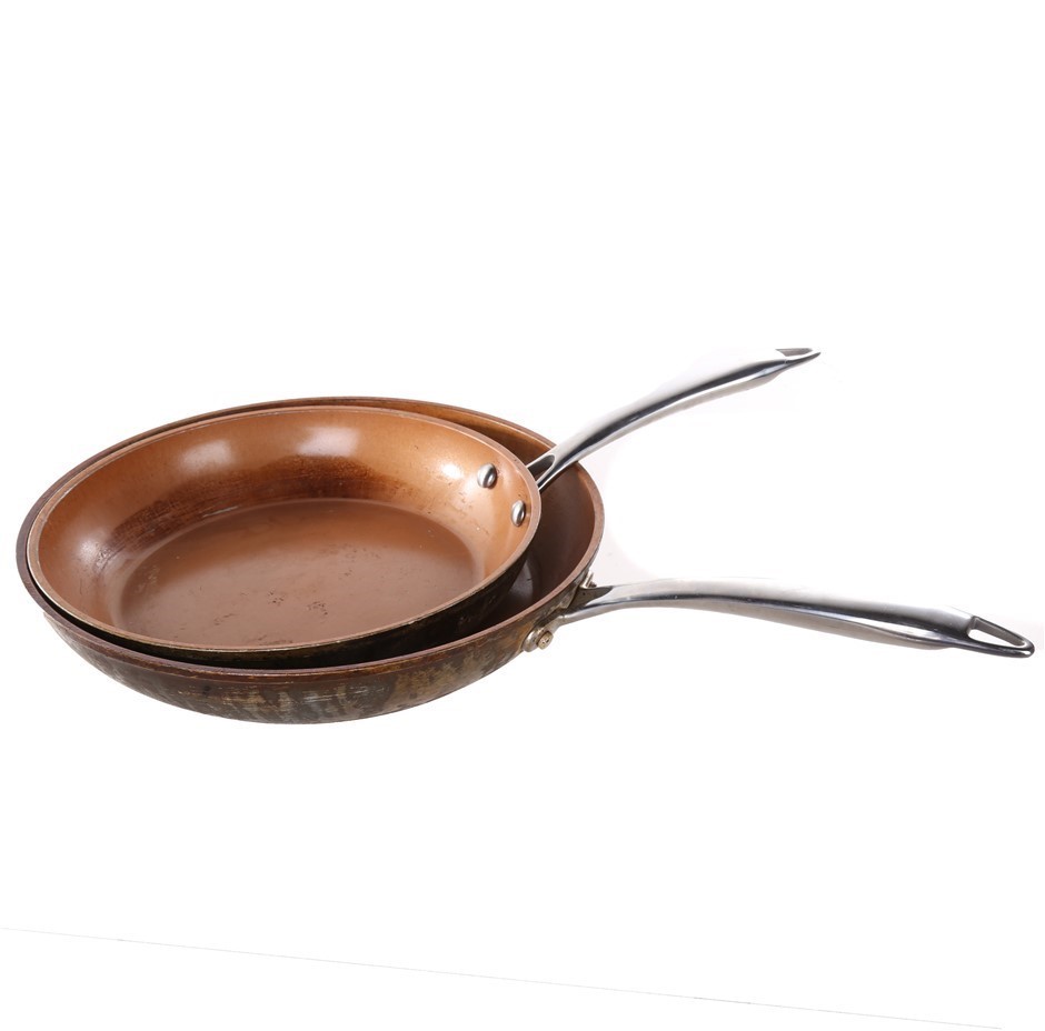 2 x GOTHAM Steel Pro Non Stick Frying Pans 25cm & 29cm, Made in