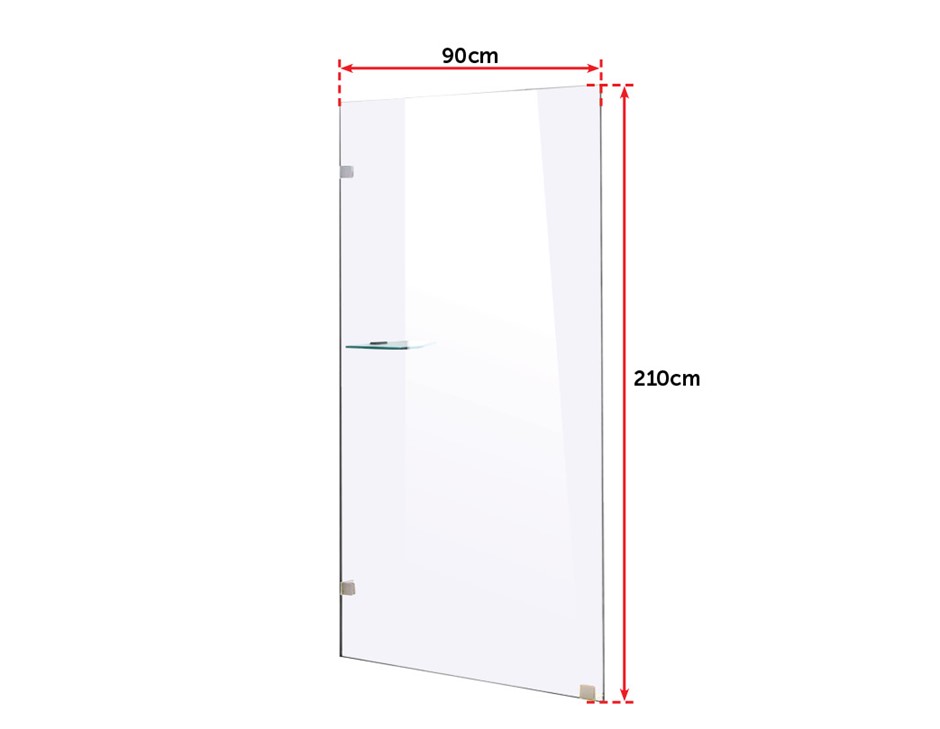 Buy 900 x 2100mm Frameless 10mm Safety Glass Shower Screen