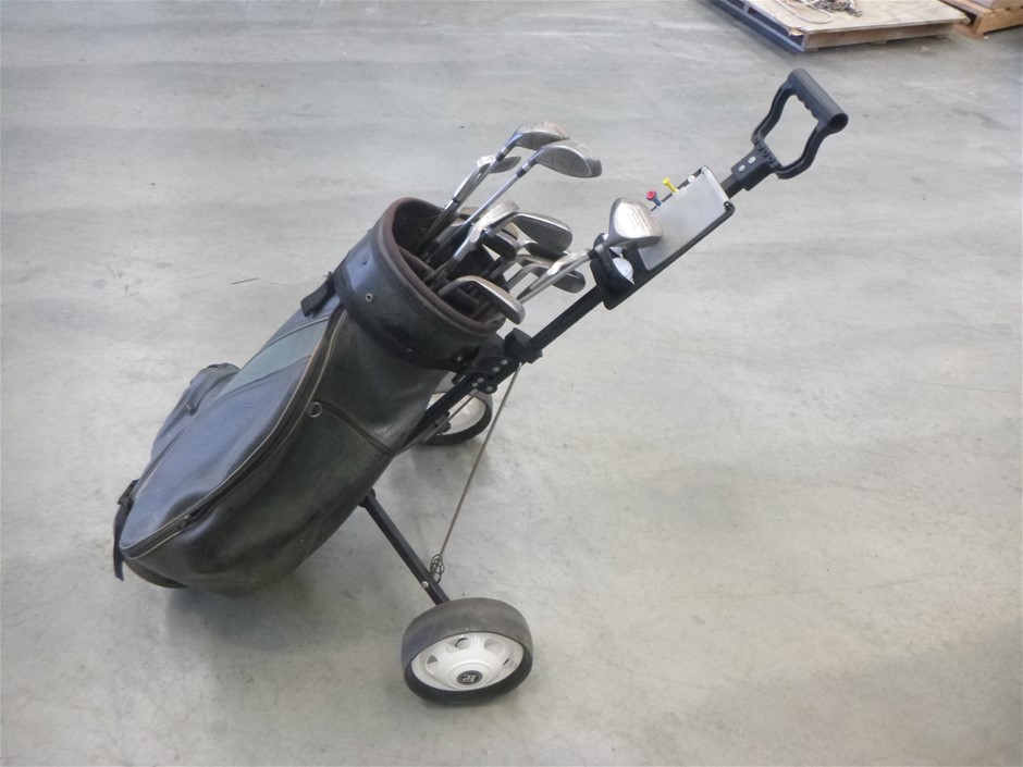 Proline Golf Bag With Buggy And Elta Golf Clubs Auction (00199017303