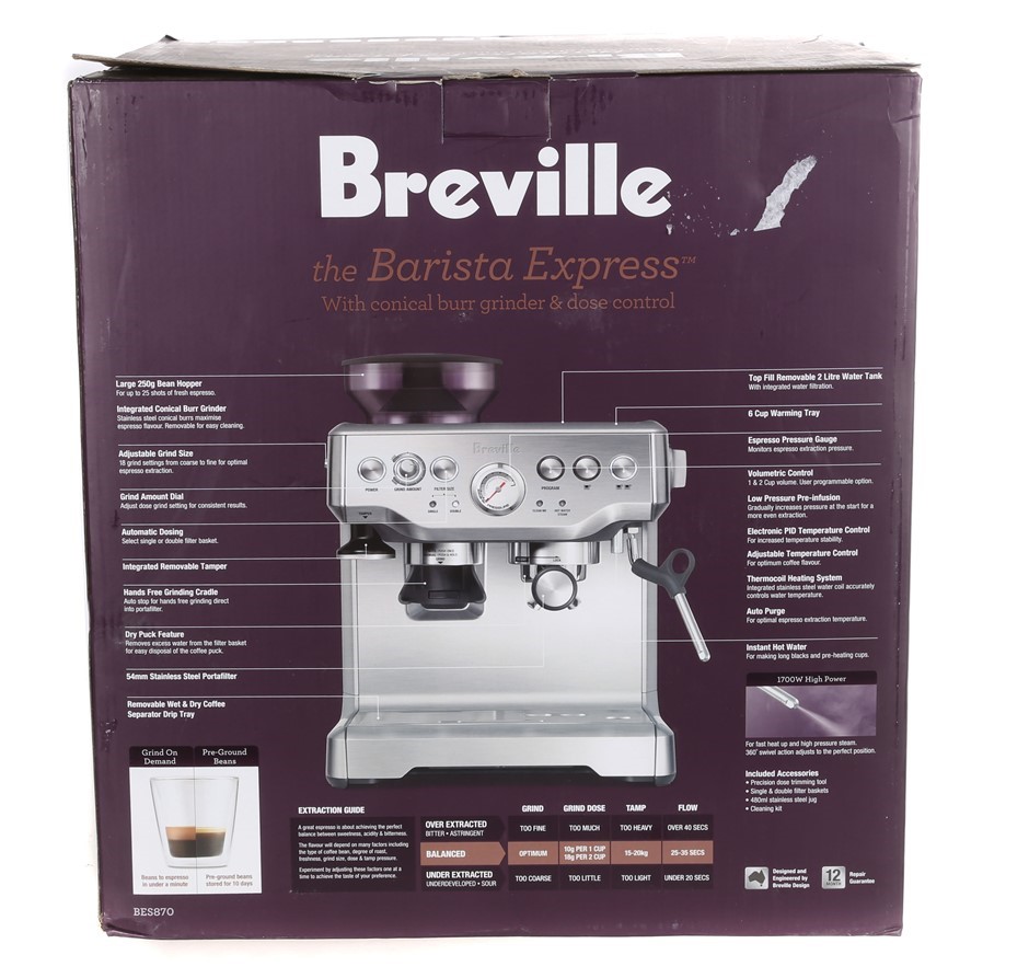 BREVILLE The Barista Expresso Coffee Machine, Brushed Stainless Steel