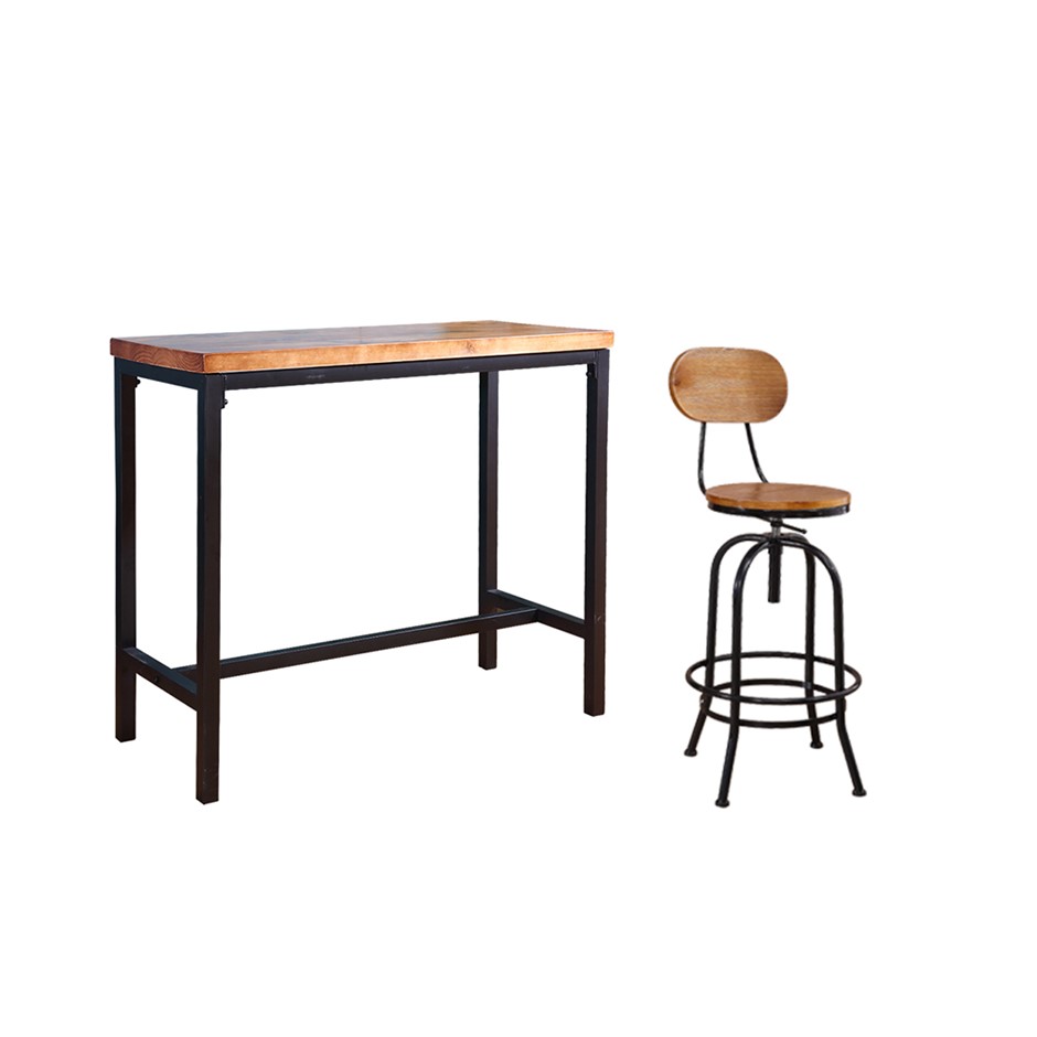 Levede 5pc Industrial Pub Table Bar Stoo