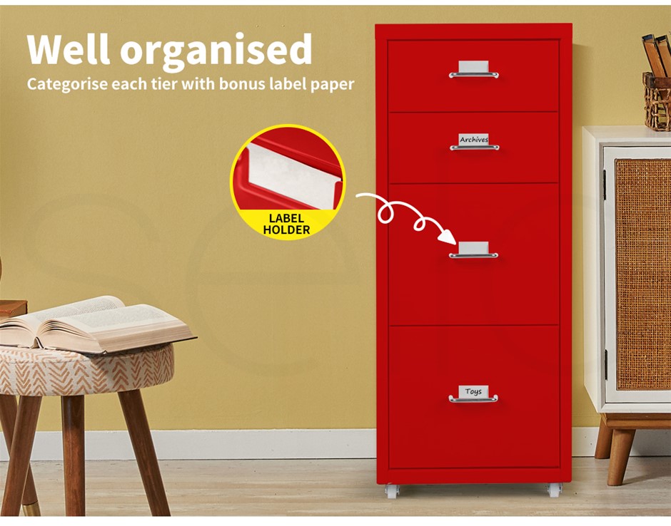 Buy Metal File Steel Orgainer With 4 Drawers Office Furniture
