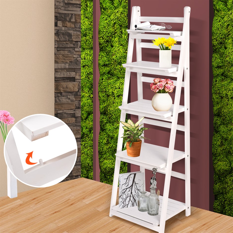 Levede 5 Tier Ladder Shelf Stand Book Sh