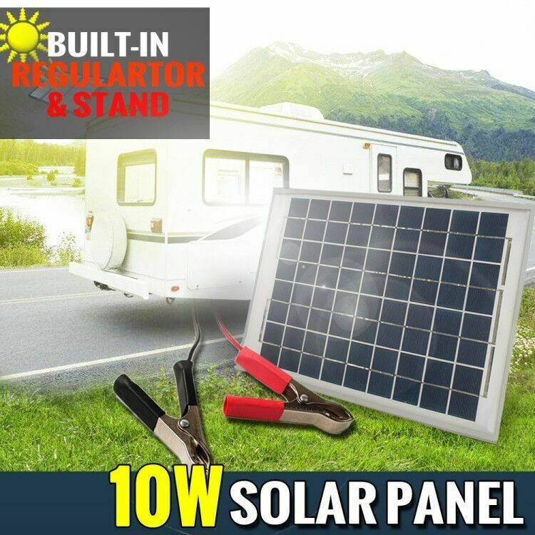 12V 10W Solar Panel Kit MONO Caravan Reg
