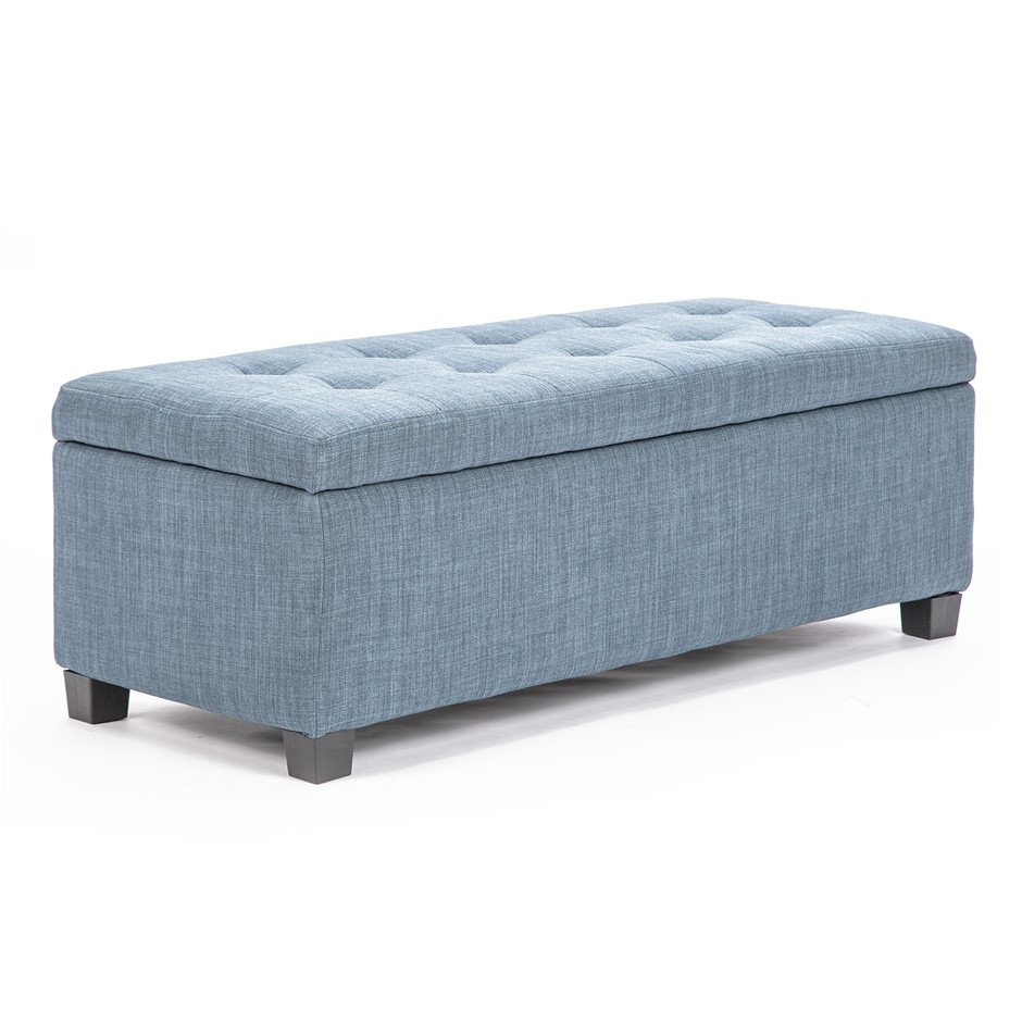 102cm Storage Ottoman Fabric - LIGHT GRE