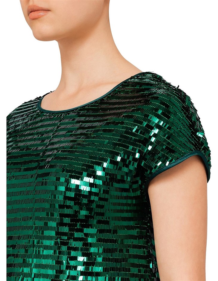 ARMANI EXCHANGE Sequin Short Sleeve Top. Size L, Colour: Grasshopper. ORP $  Auction | GraysOnline Australia