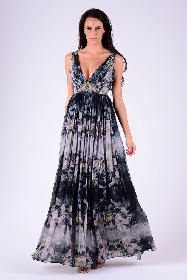 Project D Artemis Empire Print Maxi Dres