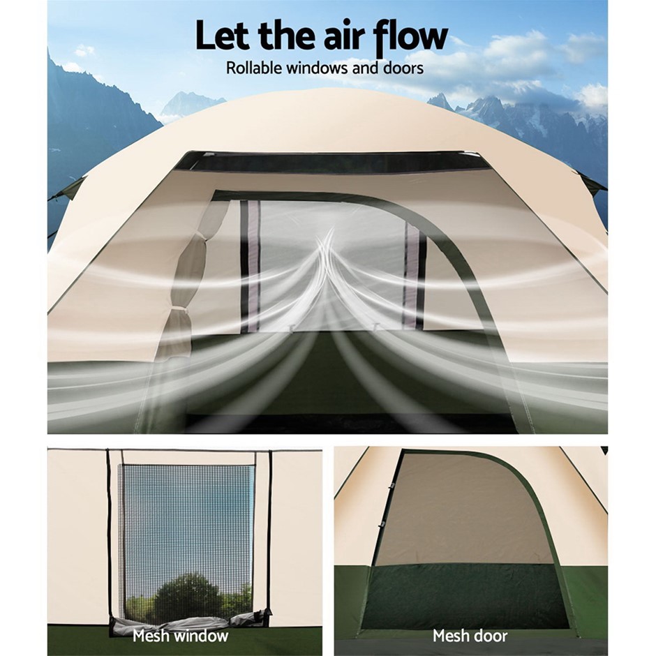 Buy Weisshorn Family Camping Tent 4 Person Hiking Beach Tents Canvas Ripstop Grays Australia
