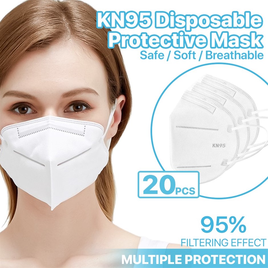 (100 Pack) KN95 Disposable High Performance Folding Face Masks Non ...