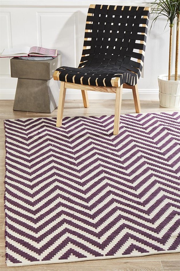 Medium Purple Handmade Cotton & Jute Che