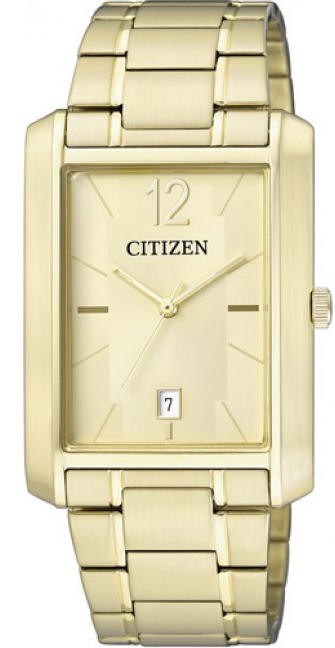 Men's Gold Tone Citizen Steel Rectangle 