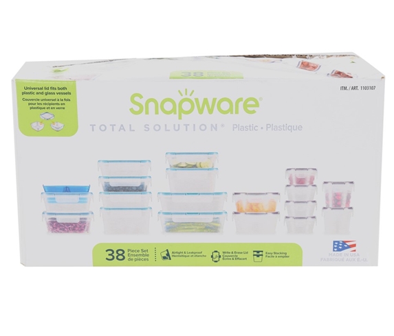 snapware plastic food storage set 38pc 