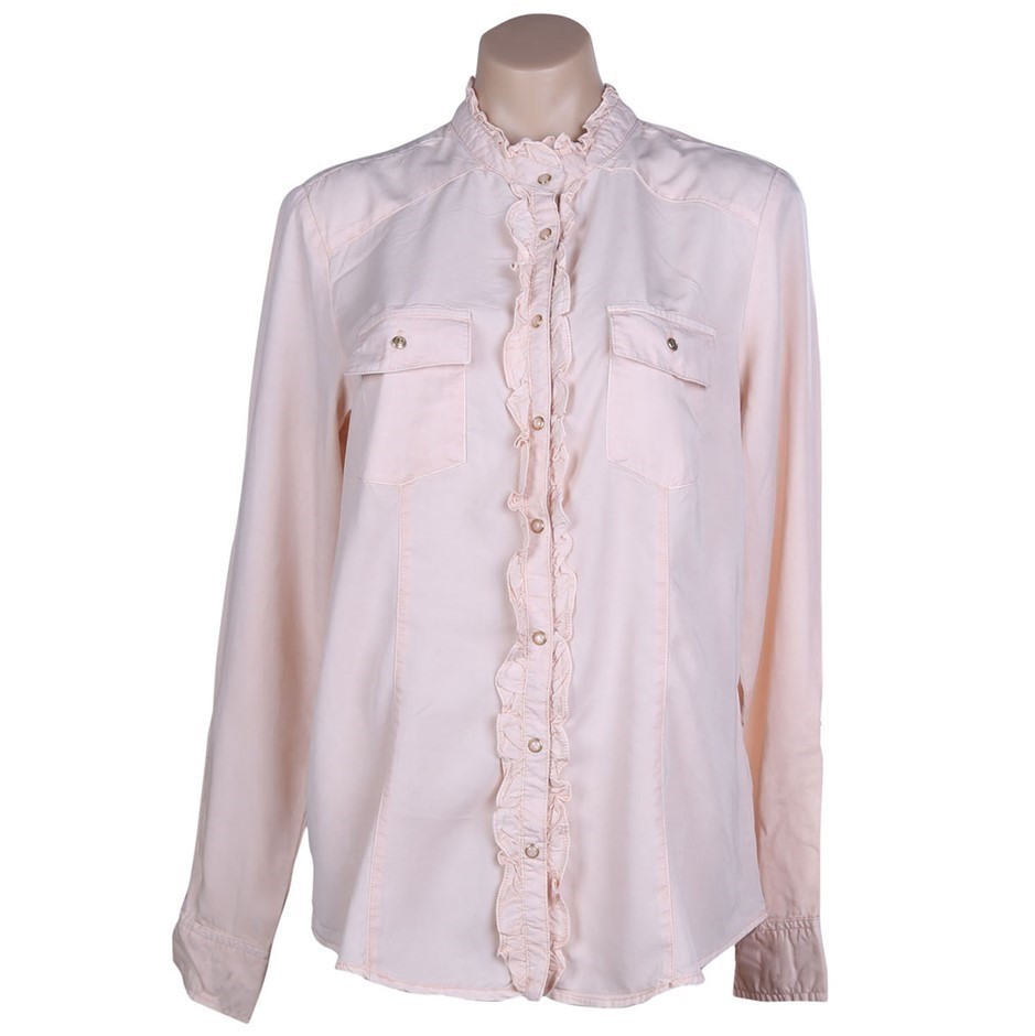3 x BUFFALO Women's Long Sleeve Frill Button Up Top, Size M, Pink. Buyers