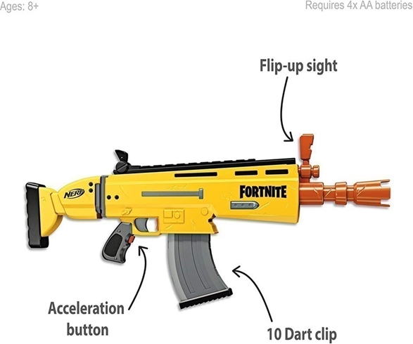  Nerf Fortnite AR-L Motorised Nerf Elite Dart Blaster