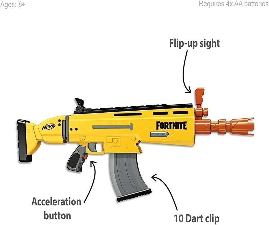  Nerf Fortnite AR-L Motorised Nerf Elite Dart Blaster