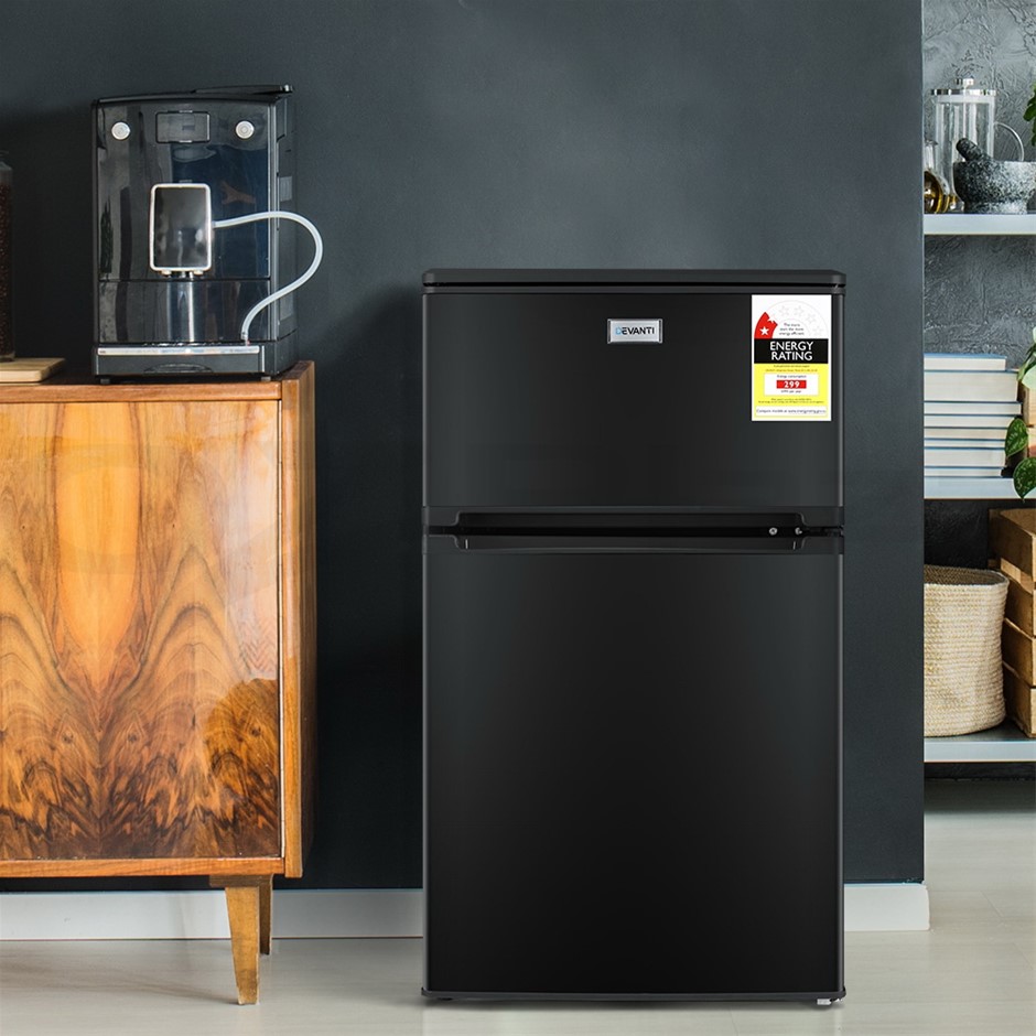 Buy Devanti 84L Bar Fridge 2 Door Builtin Light Beverage Cooler Drink