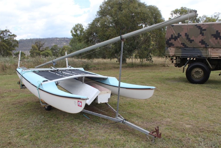 Seamach Boat Maricat 4.3 Twin Hull Sail Boat with Trailer Auction (0006 ...