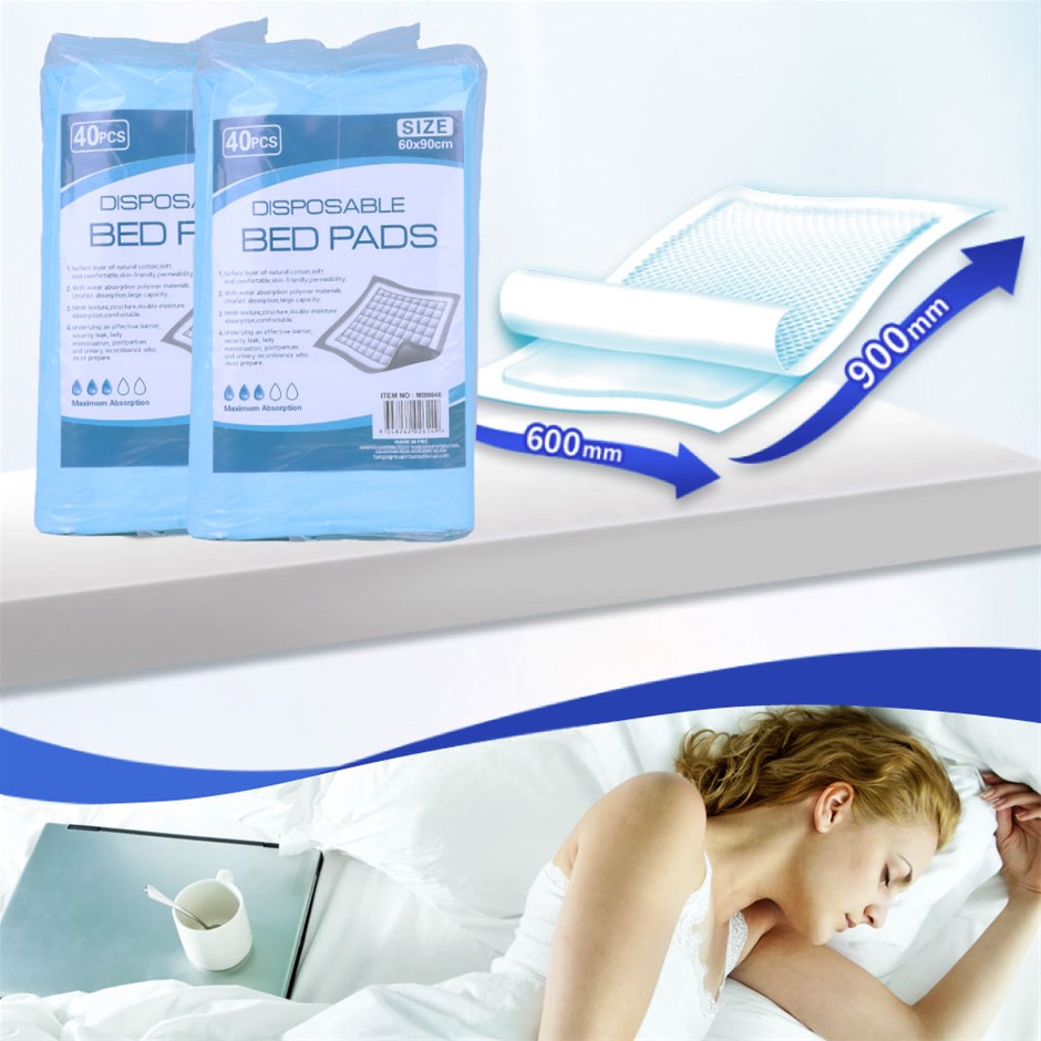 40pk Adult Disposable Bed Underpads 60 x