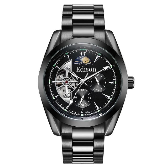 Men's edison automatic deals moonphase watch