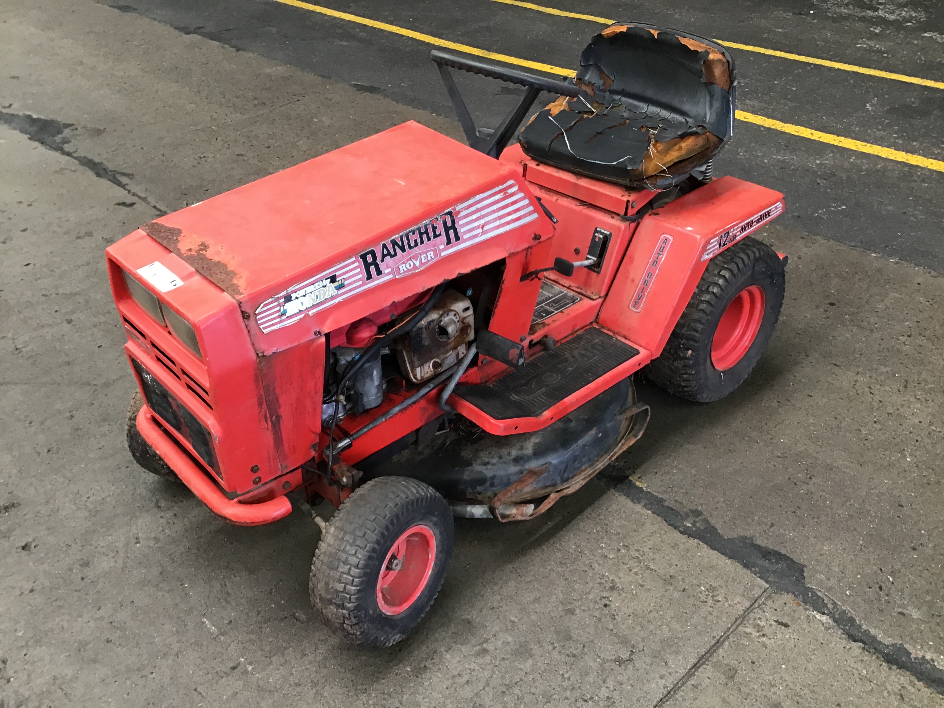 Rover ride store on lawn mower