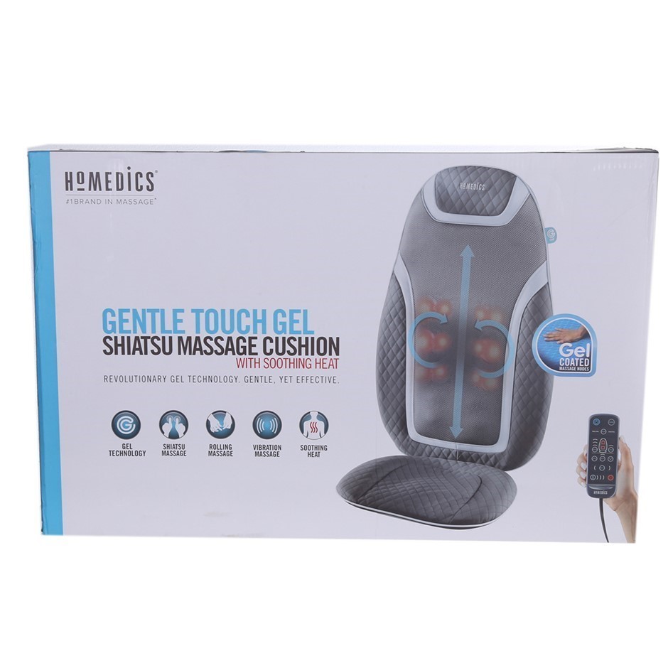 HOMEDICS Gentle Touch Gel Shiatsu Massage Cushion with Soothing Heat ...