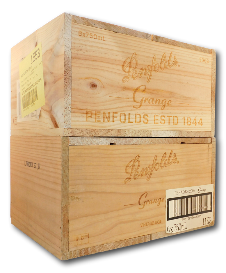 Assorted Penfolds Grange Wooden Boxes (2x Boxes) Auction (00252495284