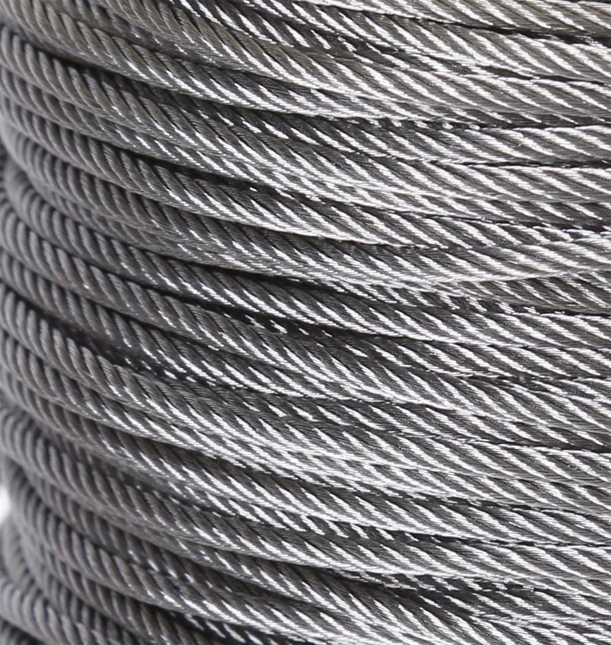 100M Reel x Stainless Steel Wire Rope 1.6mm Dia, Construction 7x19