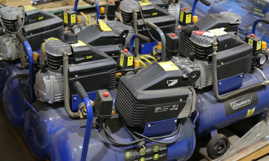 8 x Leading Brand Horizontal Air Compressors 30L Capacity with 2HP