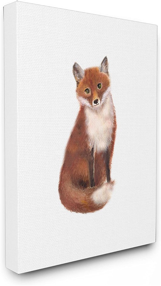 STUPELL INDUSTRIES Red Fox Watercolor Illustration XXL Stretched Canvas Wal
