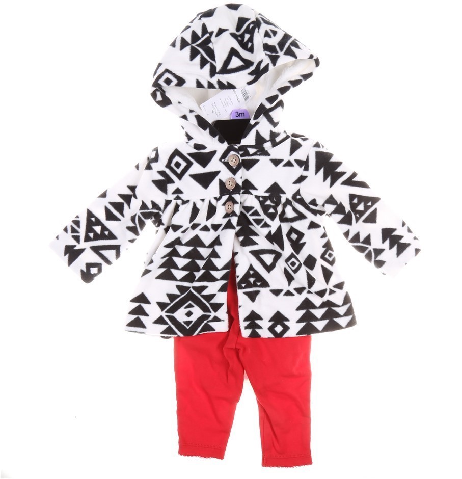 2 x CARTER'S 3pc Girls Clothing Set, Size 3M, Includes; Jacket, Legging & R