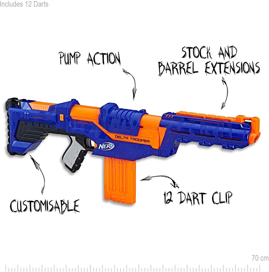 Nerf N-Strike Elite Delta Trooper, Comes with 12 Nerf Elite Darts