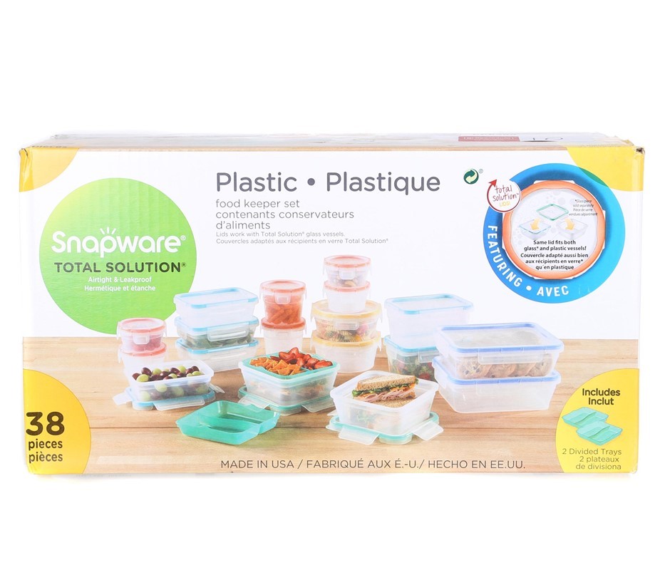 snapware plastic food storage set 38pc