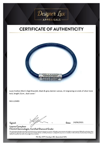 Louis Vuitton Mens Digit Bracelet Auction (0081-2536920)