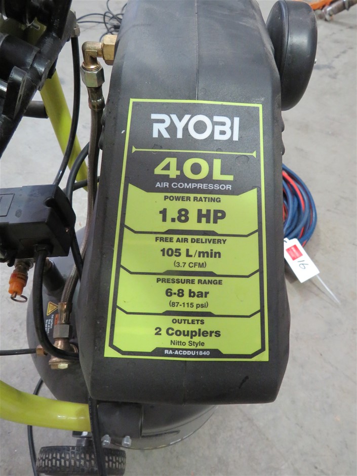 Ryobi airwave 40l 2025 1.8 hp air compressor