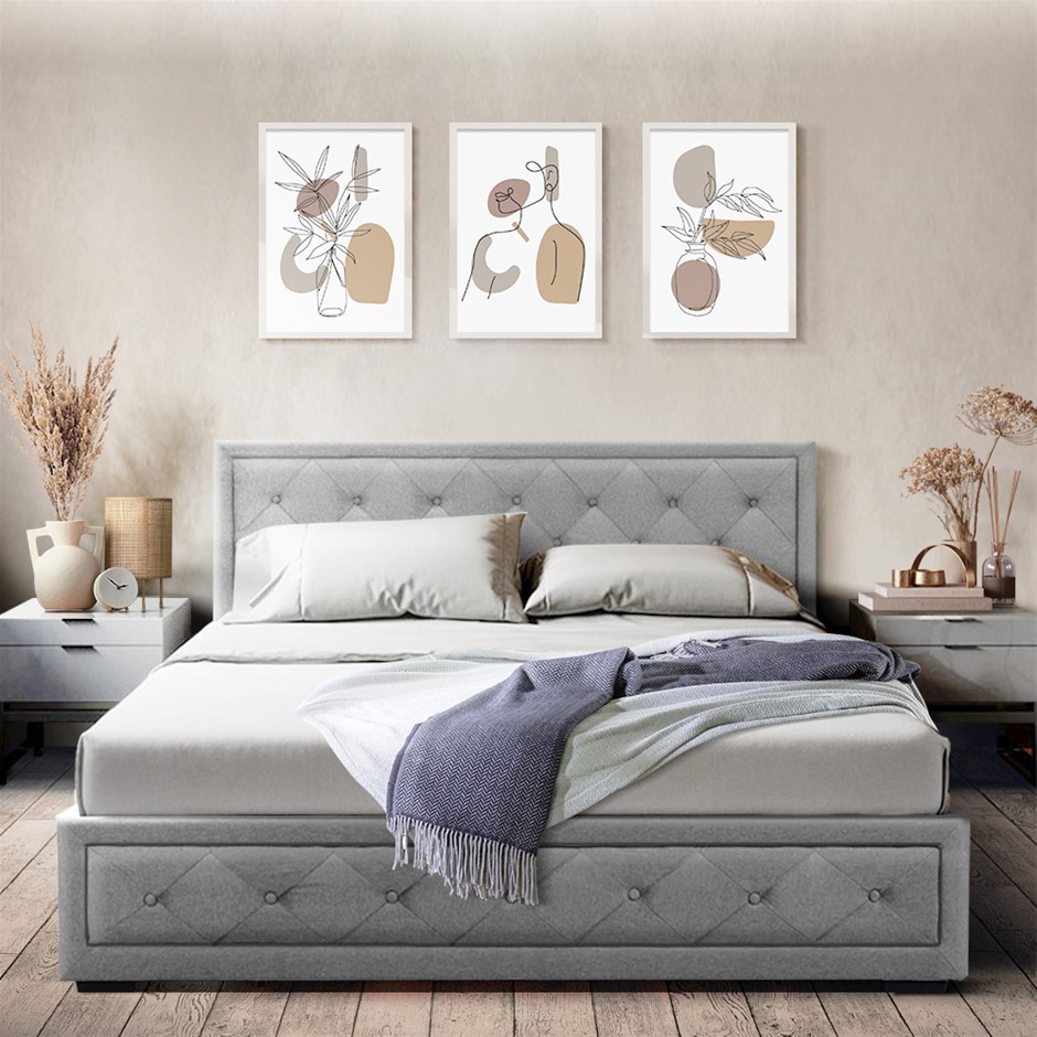 Artiss Bed Frame Double Full Gas Lift Ba